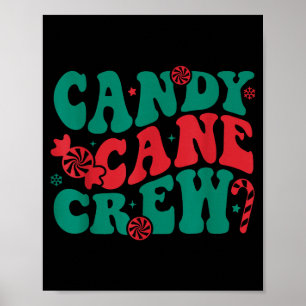 Groovy Candy Cane Crew Matching Family Group Squad Poster