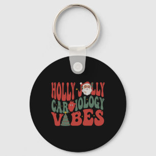 Groovy Cardiology Nurse Christmas Cardiac Squad Ho Key Ring