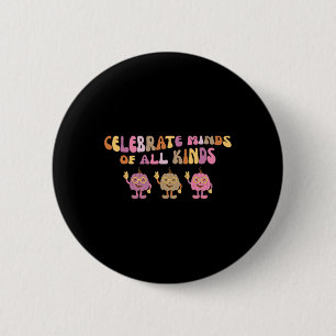 Groovy Celebrate Minds Of All Kind Pumpkin Sped Te 6 Cm Round Badge