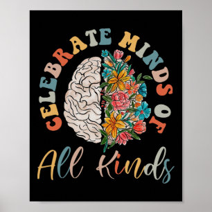 Groovy Celebrate Minds Of All Kinds Neurodiversity Poster