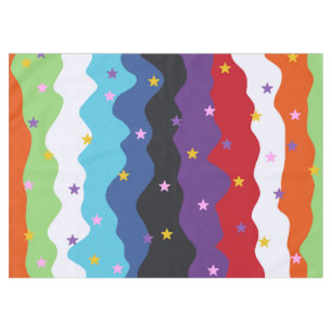 Groovy Celestial Stripe Bold Colourful Abstract Tablecloth