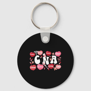 Groovy Certified Nurse Istant Valentines Day Black Key Ring