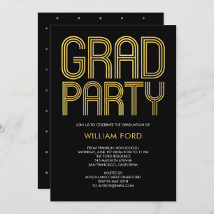 Groovy Charm EDITABLE COLOR Graduation Invitation