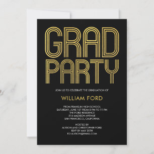 Groovy Charm EDITABLE COLOR Graduation Invitation