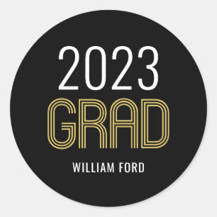 Groovy Charm Graduation Stickers or Envelope Seals