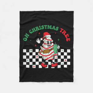Groovy Checkered Oh Christmas Tree Cakes For Cake  Fleece Blanket