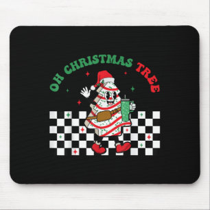 Groovy Checkered Oh Christmas Tree Cakes For Cake  Mouse Pad