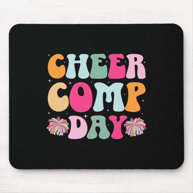Groovy Cheer Comp Day Cheerleading Competition Day Mouse Pad (Front)