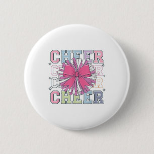 Groovy Cheer Coquette Bow Cheerleading Lover Cheer 6 Cm Round Badge