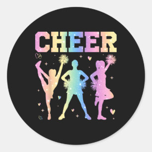 Groovy Cheer Coquette Bow Cheerleading Lover Cheer Classic Round Sticker