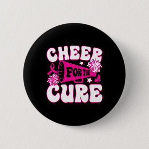 Groovy Cheer For A Cure Breast Cancer Awareness Ch 6 Cm Round Badge