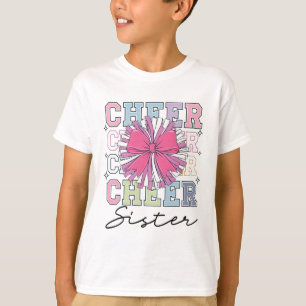 Groovy Cheer Sister Coquette Bow Cheerleading Chee T-Shirt