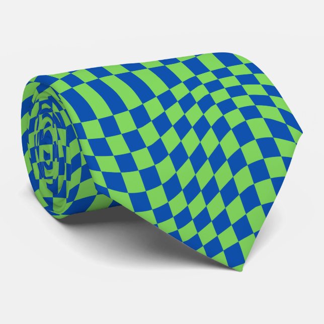 Groovy Chequerboard, Y2K 90s  Tie (Rolled)