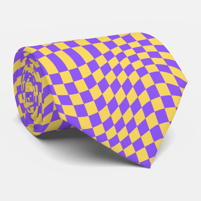 Groovy Chequerboard, Y2K 90s  Tie (Rolled)