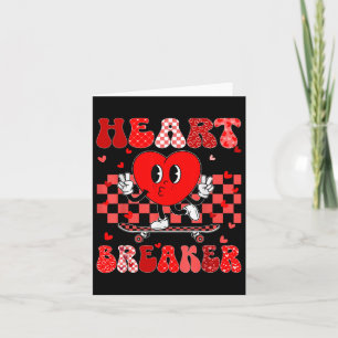 Groovy Chequered Heart Breaker Valentines Day Boys Card