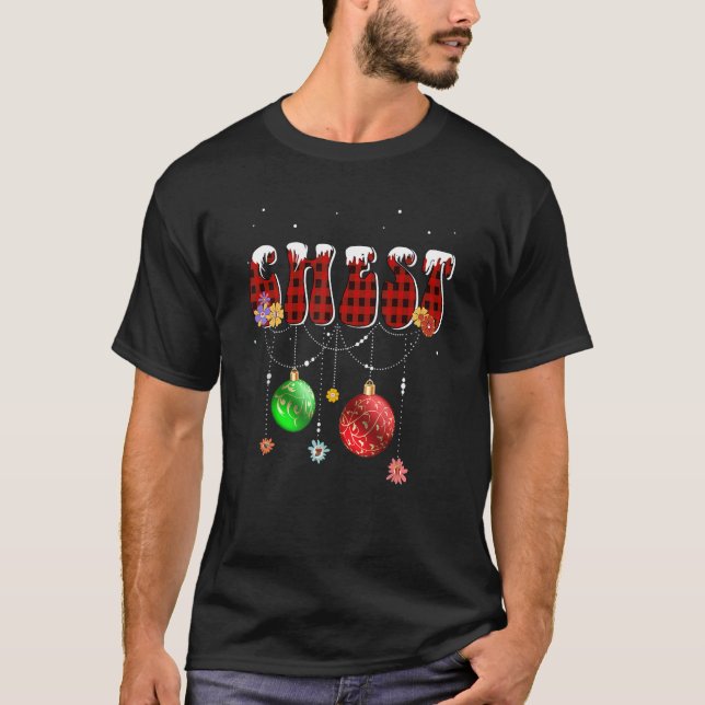 Groovy Chest Nuts Christmas Matching Couple Chestn T-Shirt (Front)