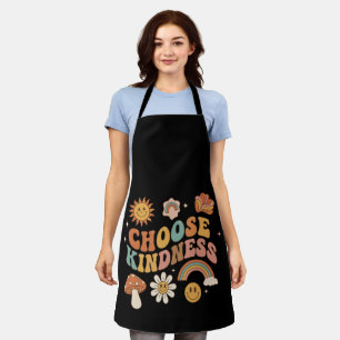 Groovy Choose Kindness Retro 70s Vintage Positive  Apron
