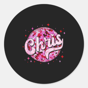 Groovy Chris First Name D I Love Chris Tees Meme  Classic Round Sticker