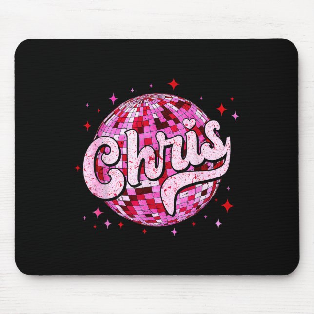 Groovy Chris First Name D I Love Chris Tees Meme  Mouse Pad (Front)
