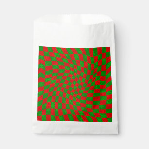 groovy christmas chequered swirly 1960s snowflakes favour bags