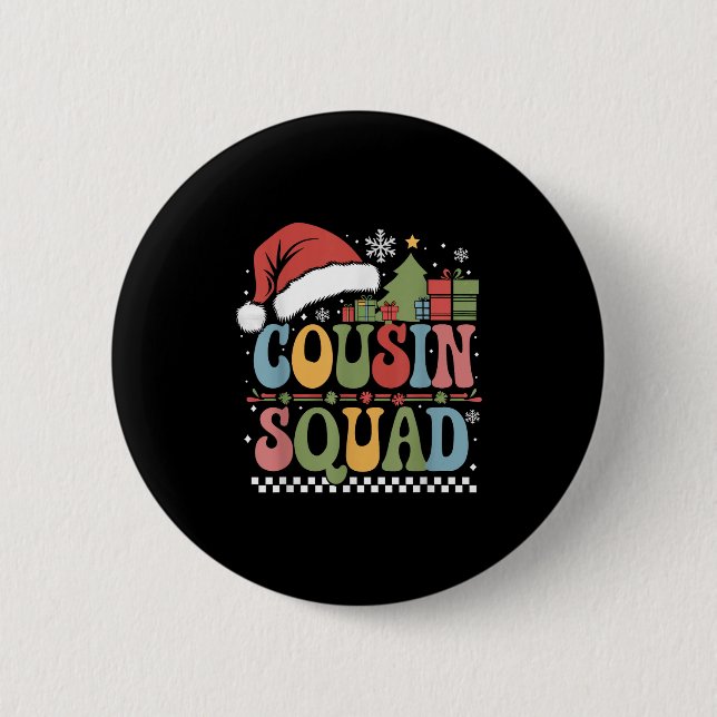 Groovy Christmas Cousin Squad Xmas Matching Boys G 6 Cm Round Badge (Front)