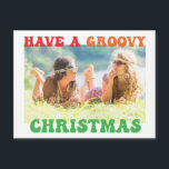 Groovy Christmas Cute Hippie Photo Magnetic Card<br><div class="desc">Have a groovy Christmas. Customise your cute magnetic hippie holiday card with this funky 70s text in fun colours. A colourful hippy Christmas magnet card with your family photo.</div>