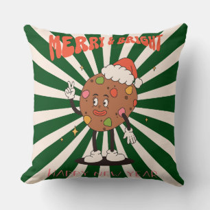 Groovy Christmas Day Throw Pillow