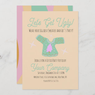 Groovy Christmas Party Ugly Sweater Event  Invitation