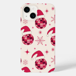 Groovy Christmas Santa Disco Balls Pattern Case-Mate iPhone 14 Case