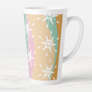 Groovy Christmas Snowflake Swirl Marble Latte Mug