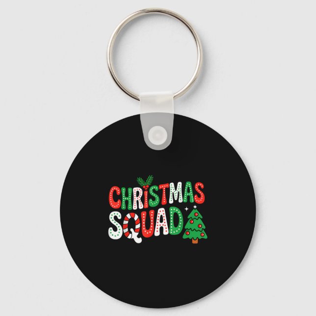 Groovy Christmas Squad Xmas Tree Family Matching P Key Ring (Front)