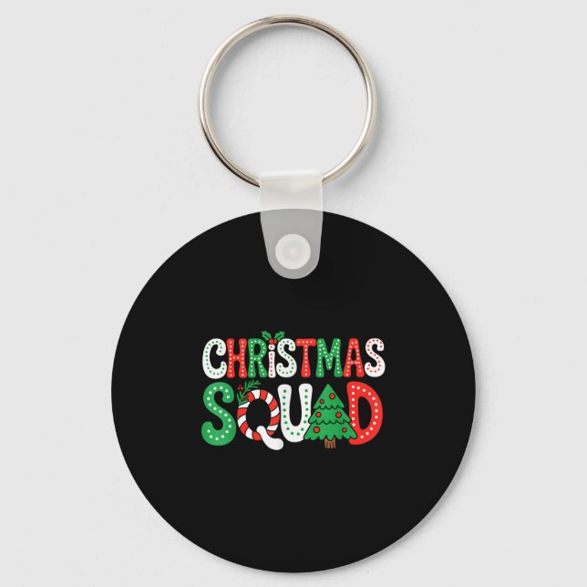 Groovy Christmas Squad Xmas Tree Family Matching P Key Ring (Front)