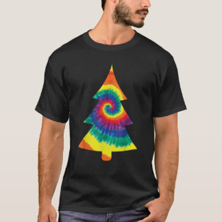 Groovy Christmas Tie Dye Tree Tye Die Tee Top