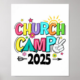 Groovy Church Camp 2025 Matching Christian Camp Fa Poster