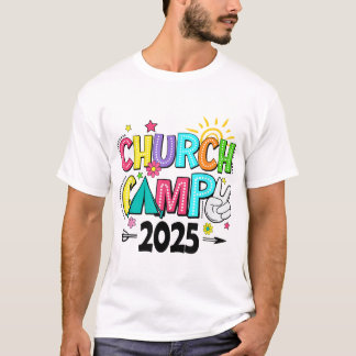 Groovy Church Camp 2025 Matching Christian Camp  T-Shirt