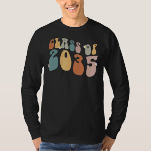 Groovy Class Of 2035 Grow With Me Kindergarten T-Shirt