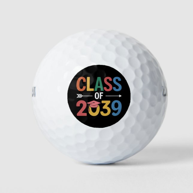 Groovy Class Of 2039 Graduation Senior 2039 Golf Balls (Front)