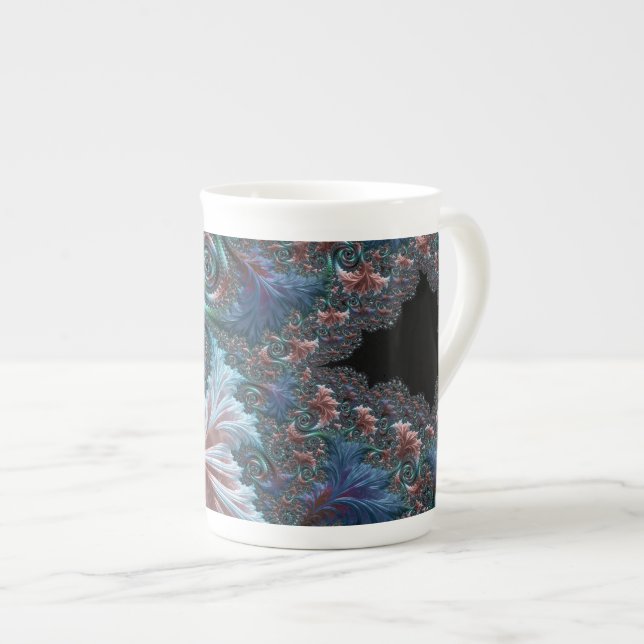 Groovy Colourful Boho Hippie Mandelbrot Fractal Ar Bone China Mug (Front Right)