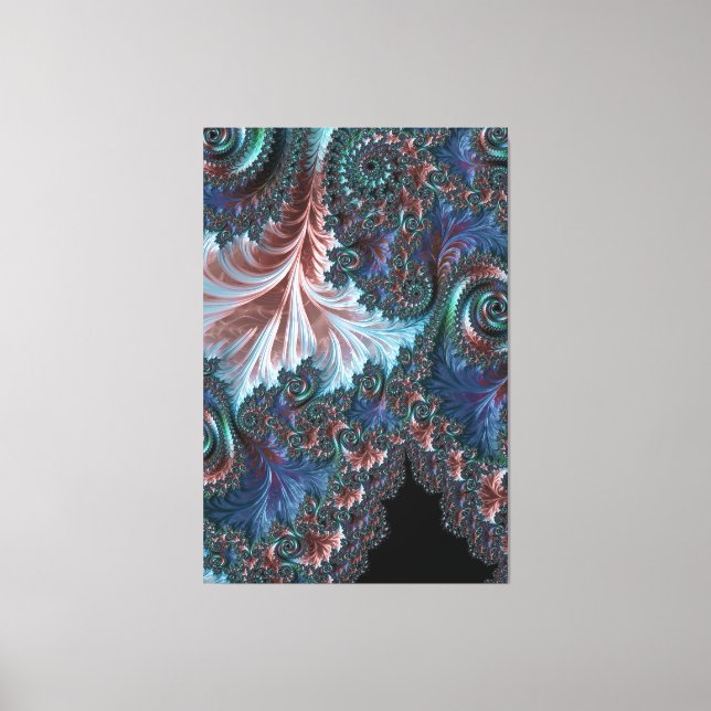 Groovy Colourful Boho Hippie Mandelbrot Fractal Ar Canvas Print (Front)