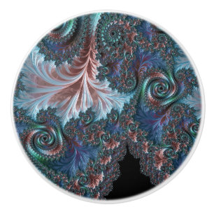 Groovy Colourful Boho Hippie Mandelbrot Fractal Ar Ceramic Knob