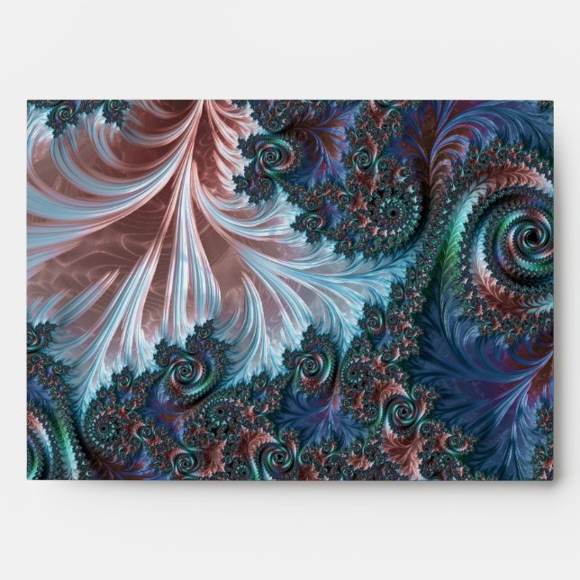 Groovy Colourful Boho Hippie Mandelbrot Fractal Ar Envelope (Front)