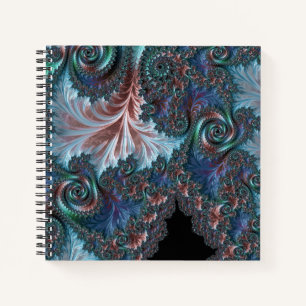 Groovy Colourful Boho Hippie Mandelbrot Fractal Ar Notebook