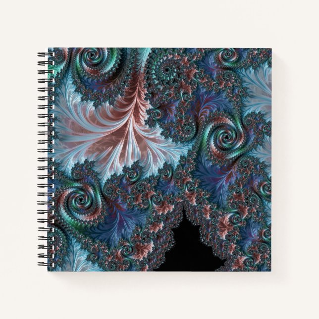 Groovy Colourful Boho Hippie Mandelbrot Fractal Ar Notebook (Front)