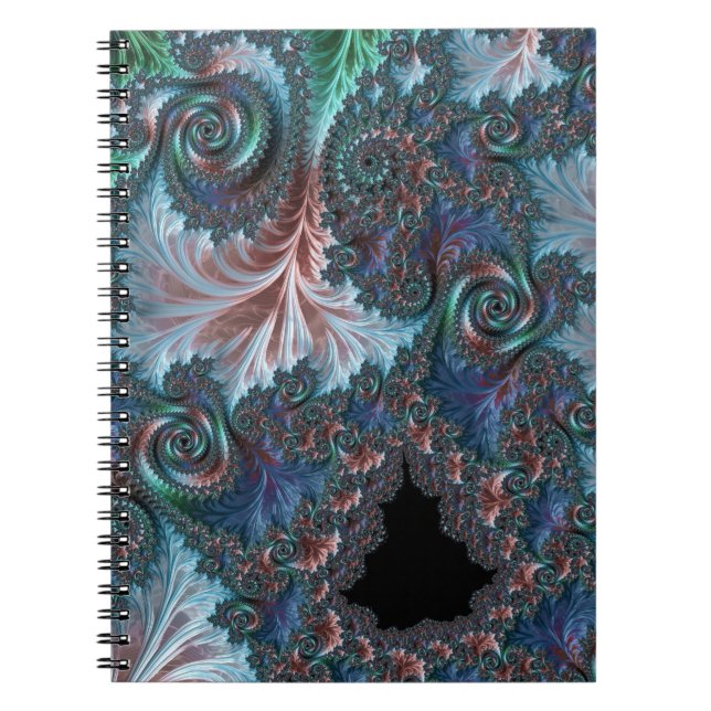 Groovy Colourful Boho Hippie Mandelbrot Fractal Ar Notebook (Front)