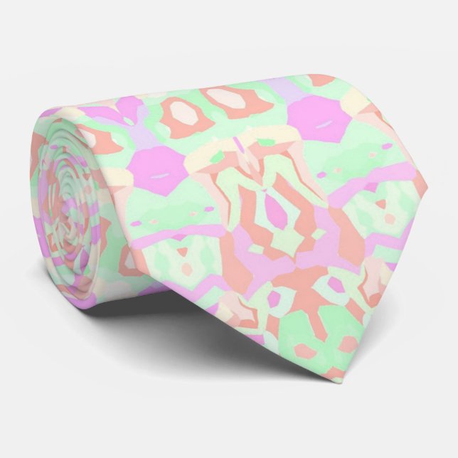 Groovy Colourful Hippie Mandala Tie (Rolled)