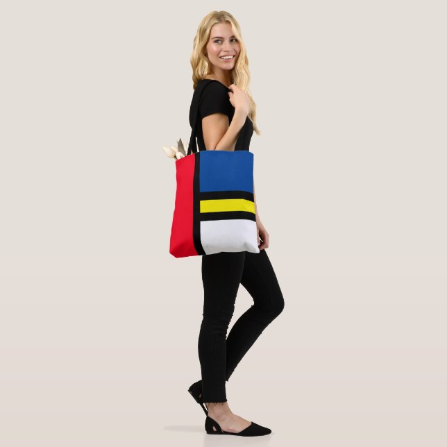 Groovy Colourful Modern Mondrian Style Abstract Ar Tote Bag (On Model)