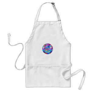 groovy colourful peace and love circle standard apron