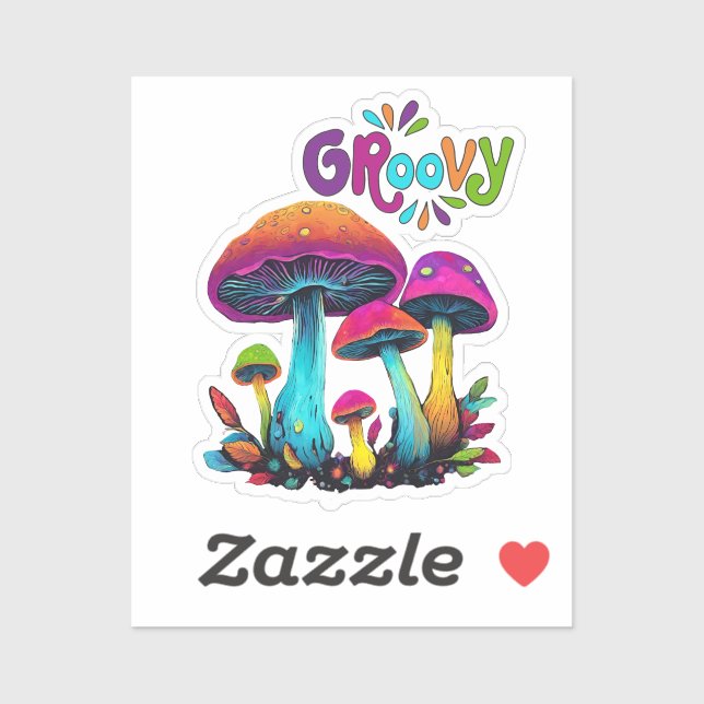 Groovy Colourful Psychedelic Mushrooms (Sheet)