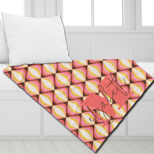 Groovy Colourful Retro Fleece Blanket