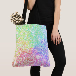 Groovy Colourful Vibrant Maximalist Rainbow Marble Tote Bag